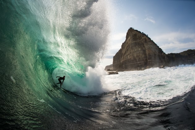 Kyle Cooper at Ship Stern Bluff, Tasmania. &copy; Stuart Gibson
